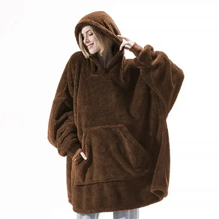 LM | Oversized hooded fleece pullover