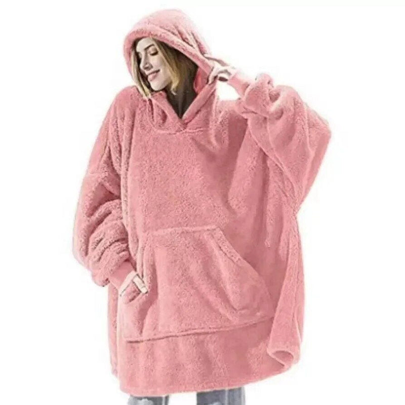 LM | Oversized hooded fleece pullover