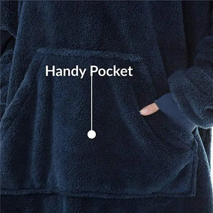 LM | Oversized hooded fleece pullover