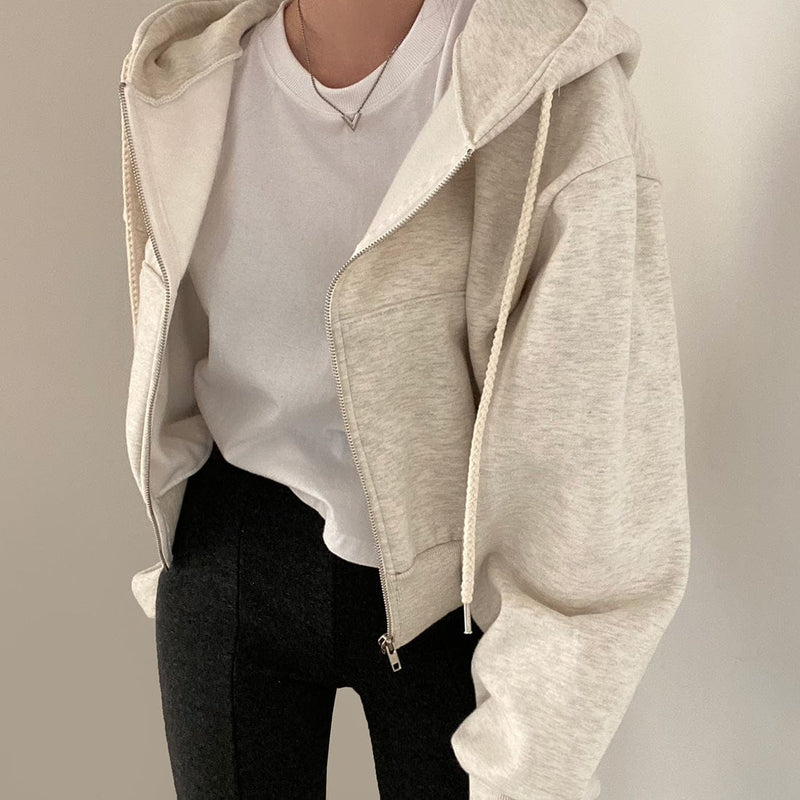 LM | Casual sweater with long sleeves and drawstring