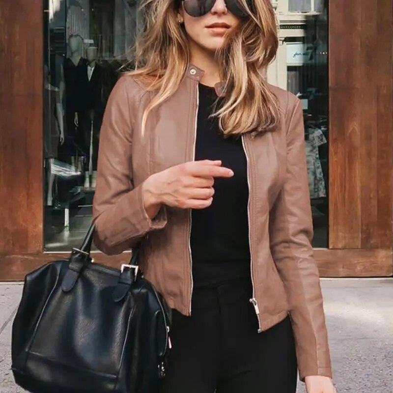 LM | Classic leather jacket for women