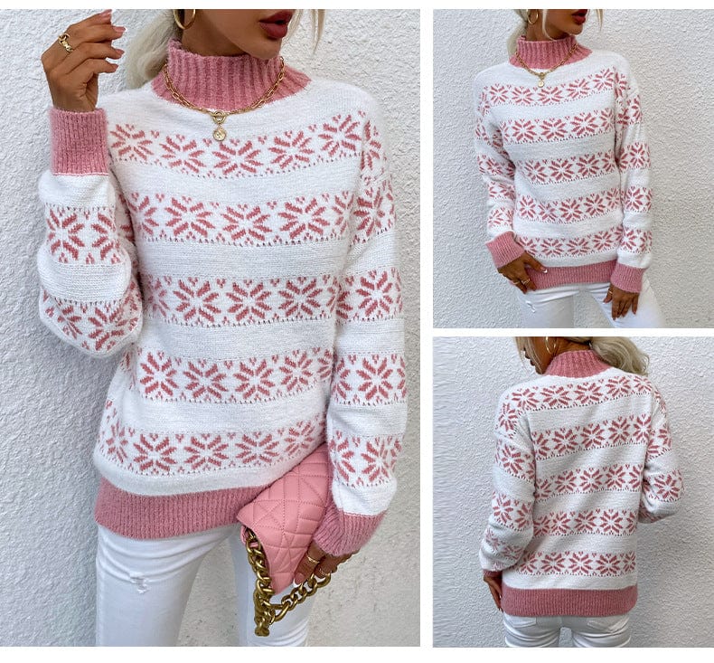 LM | Turtleneck sweater with snowflake for women 2024