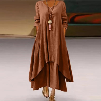 LM | Multi-layered flowing midi dress
