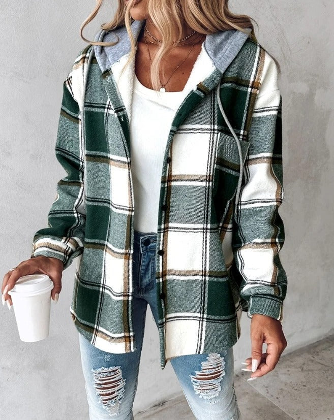 LM | warm check jacket with hood