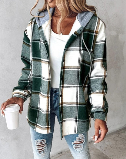 LM | warm check jacket with hood