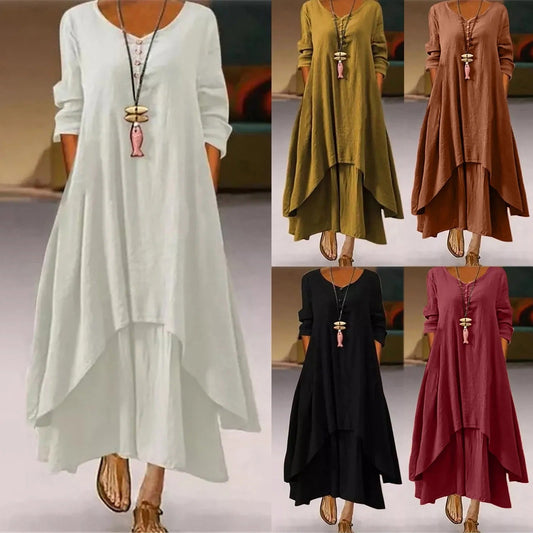 LM | Multi-layered flowing midi dress