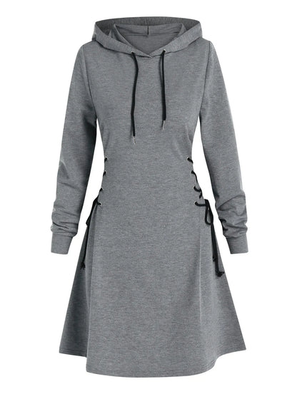 LM | Casual-chic hooded midi dress