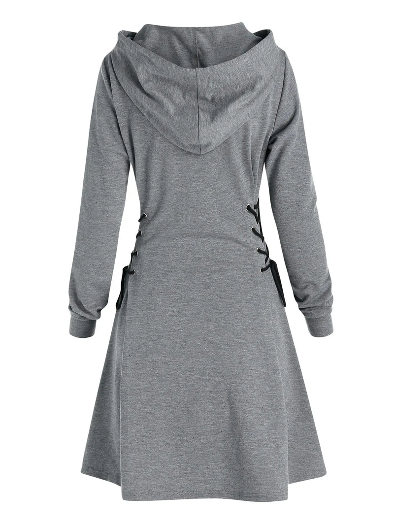 LM | Casual-chic hooded midi dress
