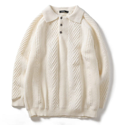 LM | Knitted polo sweater with collar