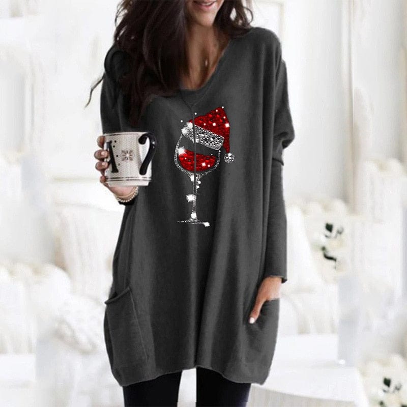 LM | Christmas wine glass sweater