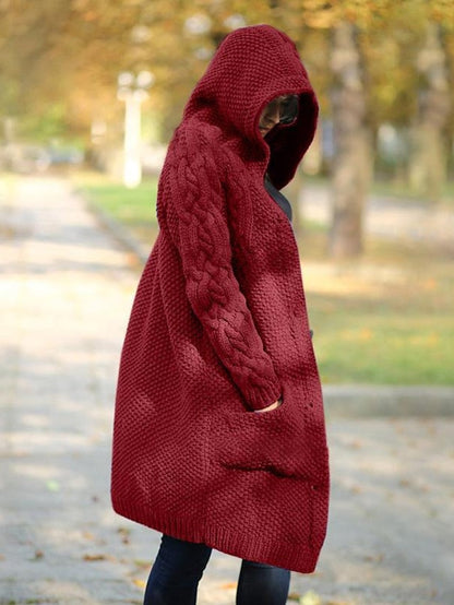 LM | Cardigan with hood in chunky knit