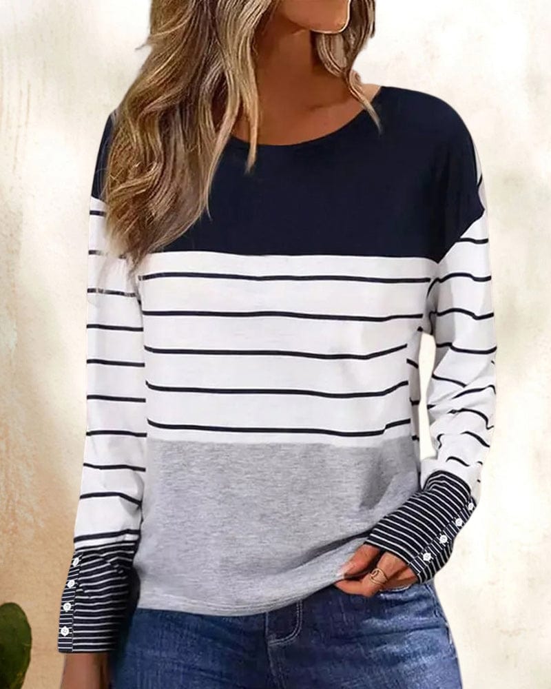 LM | Striped print top