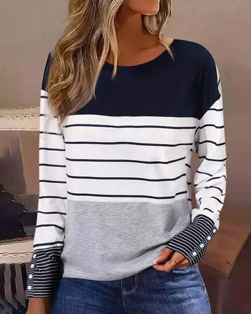 LM | Striped print top