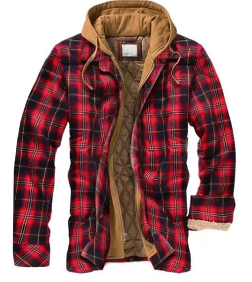 LM | Hooded shirt jacket in cotton flannel