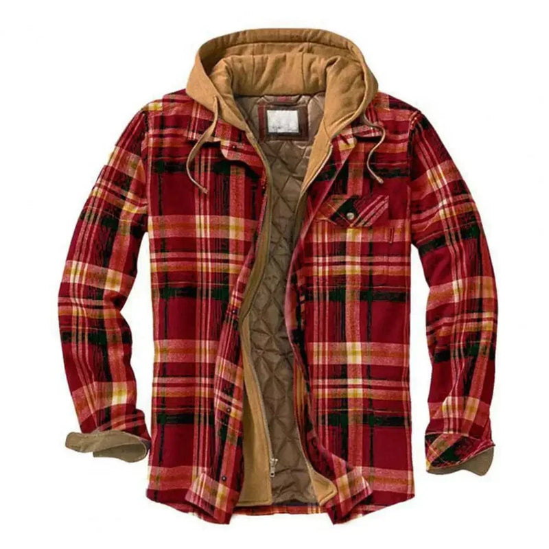 LM | Hooded shirt jacket in cotton flannel