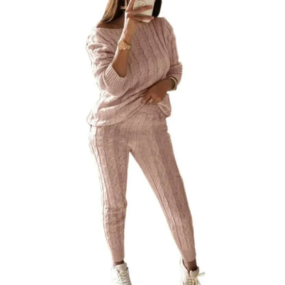 LM | MW -Women's 2-piece long knit suit with thick sweater