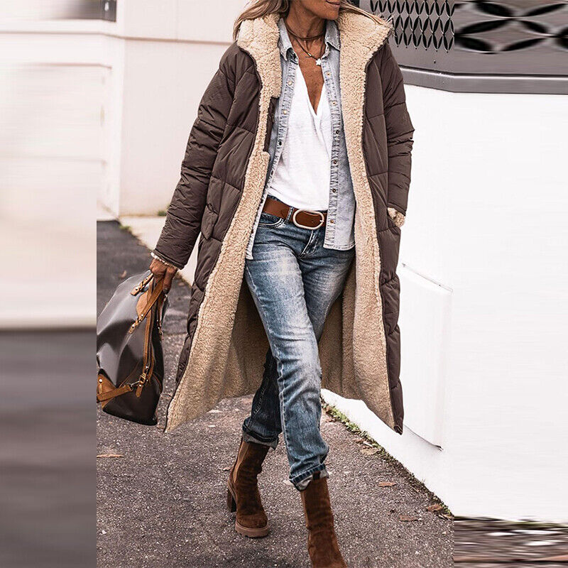 LM | Reversible long sherpa jacket