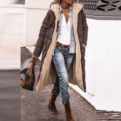 LM | Reversible long sherpa jacket