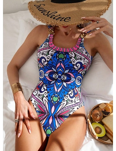 One Piece Swimsuit Slimming Monokini Tummy Control High Waist Slim Backless Vacation Beach Wear U Neck Sleeveless Bathing Suits