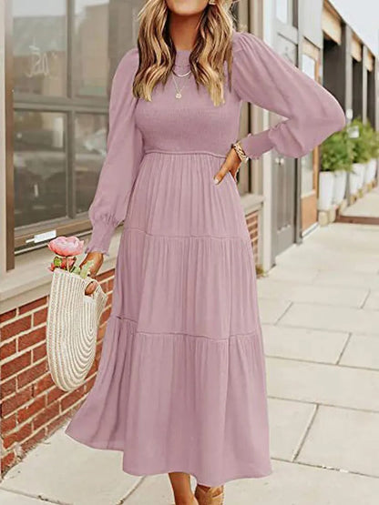 LM | Long-sleeved midi dress with tuxedos